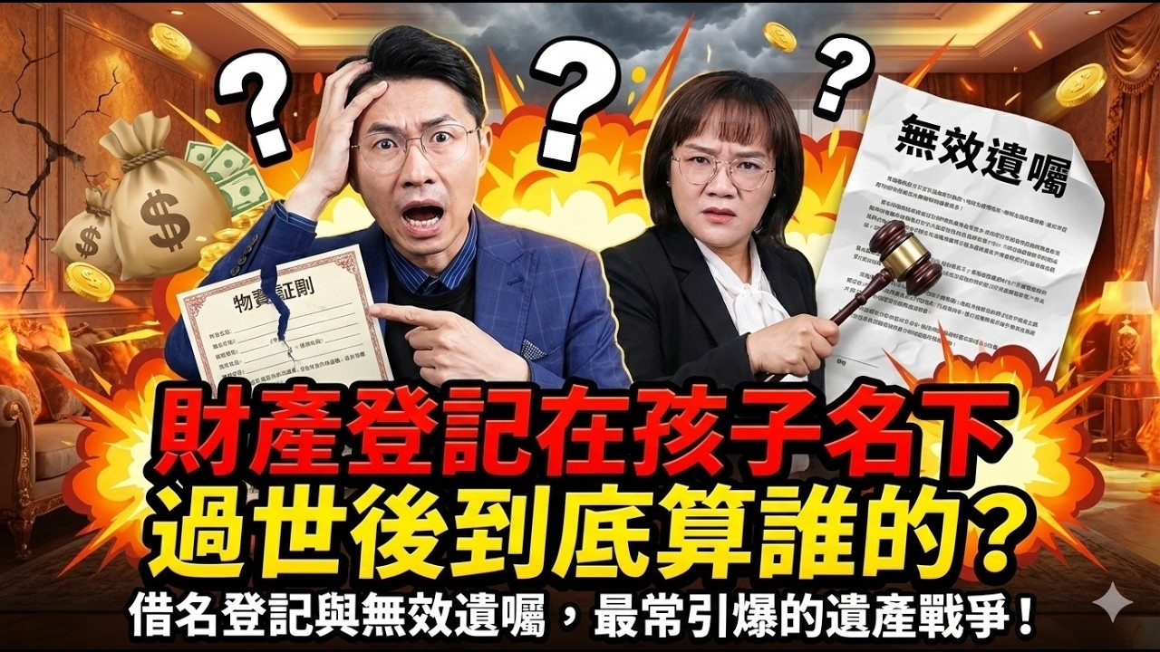 財產登記在孩子名下 過世後到底算誰的？寫遺囑千萬別自作聰明！